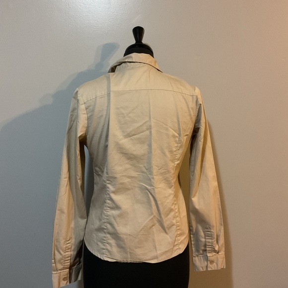 Papaya Cream Long Sleeve Fitted Button Down Shirt - Picture 2 of 3